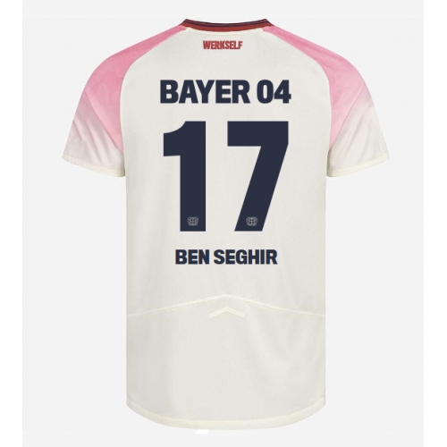 Billige Fotballdrakt Bayer Leverkusen Eliesse Ben Seghir #17 Replika Bortedrakt 2025-26 Kortermet Billige Fotballdrakt Bayer Leverkusen Eliesse Ben Seghir #17 Replika Bortedrakt 2025-26 Kortermet